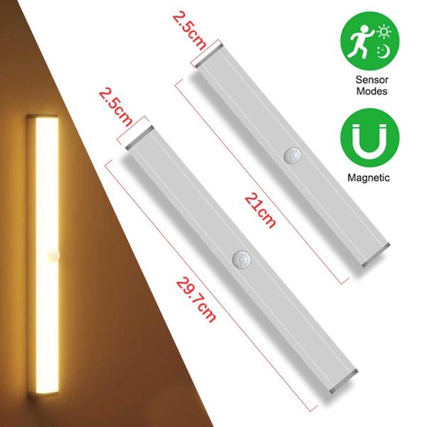 

14\20 led night light motion sensor charging for kitchen cabinet wardrobe lights bedroom tri-color adjustabl
