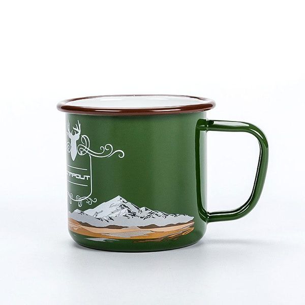 

mugs enamel camping mug outdoor style metal coffee tea cups water for hiking backpacking fishing picnics
