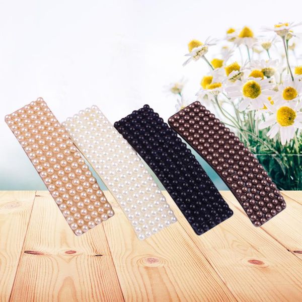 

hair clips 4pcs fashion simple fresh pearl barrettes bobby pin accessories for ladies and girls(coffee flesh