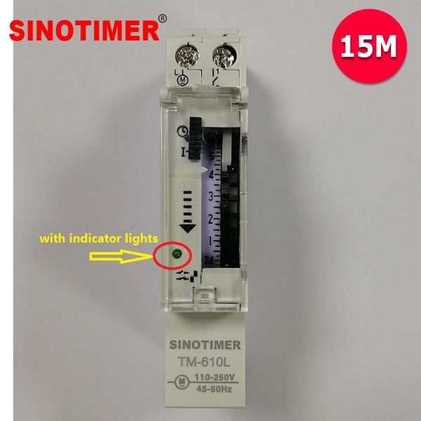 

timers universal input 110~250vac 15mins interval 24hours analog timer switch din rail installation with indicator light