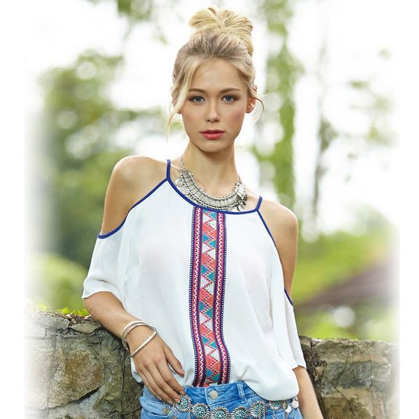 

women's blouses & shirts womens and 2021 summer fashion cold off shoulder beach casual print shirt women blusas plus size s-5xl, White