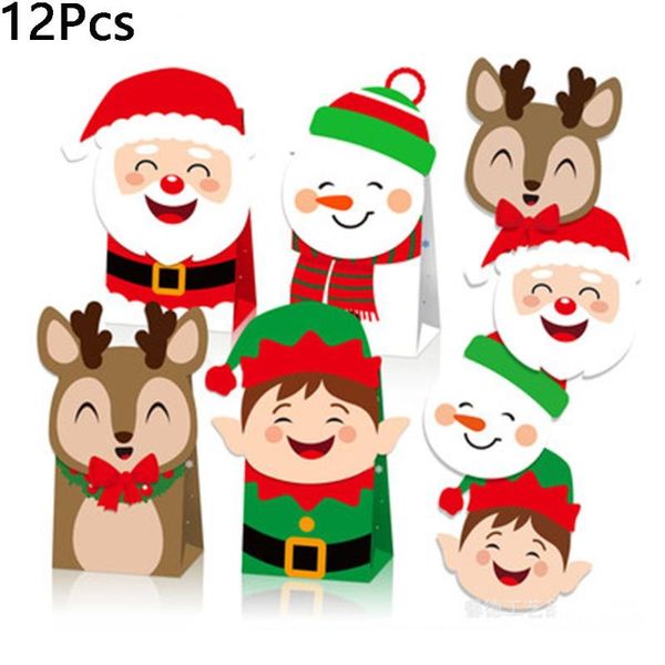 

christmas decorations 12pcs creative candy box carton party decor boxes santa claus boxs xmas tree packing bag gift bags
