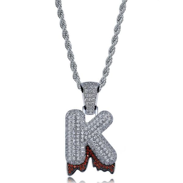 

pendant necklaces omyfun custom jewelry hip hop bubble letters necklace a-z initials female bijoux copper bling letra semijoyas, Silver
