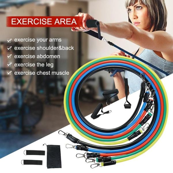 

11pcs latex resistance bands crossfit training exercise yoga tubes pull rope rubber expander elastic fitness gym equipment