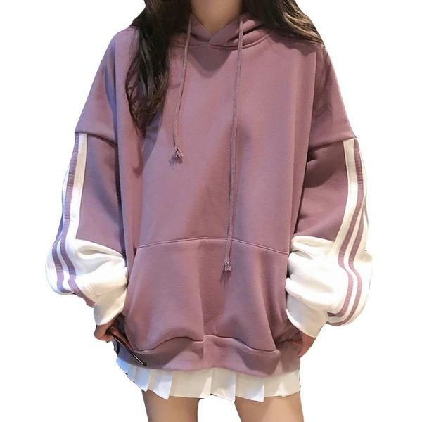

women's hoodies & sweatshirts 2021 autumn and winter plus velvet thick women hoodie casual versatile fashion loose size harajuku ladies, Black