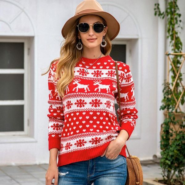 

christmas sweater ladies knitwear for women winter clothes autumn woman sweaters women's long sleeve top, White;black