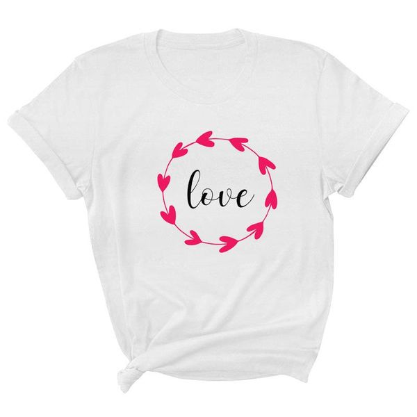 

women's t-shirt female short sleeve casual woman t-shirts valentine's day tshirts summer tee, White