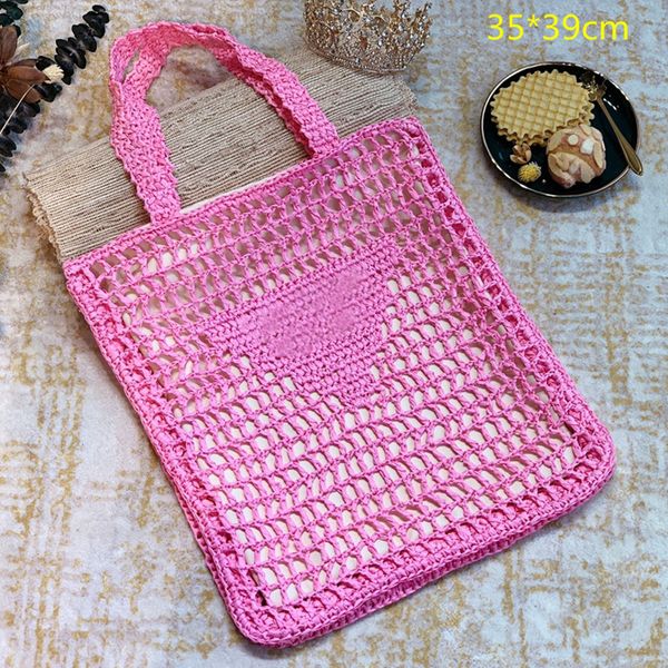 

fashion women straw shopping bags luxury hollowed-out handbags purses medium size designers shoulder bag 4 colors triangle pd21080402