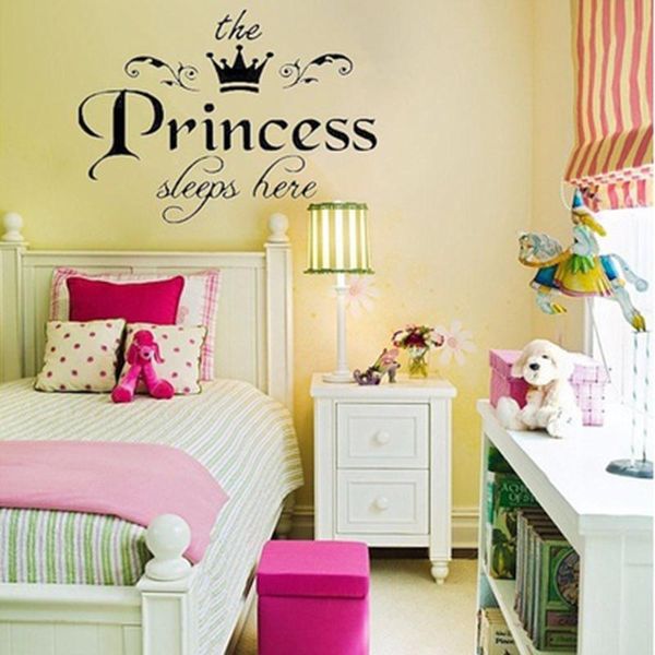 

wall stickers 1pc diy removable princess sleeps art decals home baby girls room bedroom dormitory decor