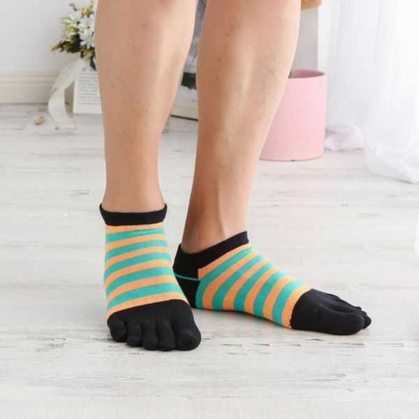 

men's socks toe men and women five fingers breathable cotton sports running solid color black green blue red orange