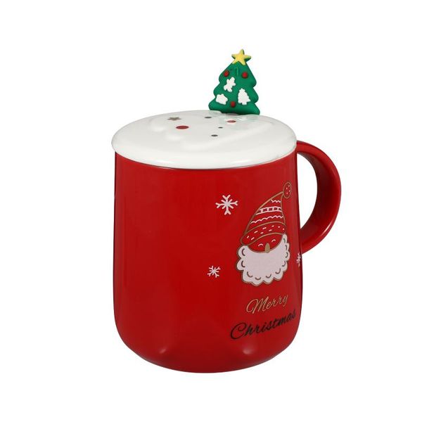

mugs 1pc christmas theme 500ml water mug lovely cartoon ceramic cup with lid spoon