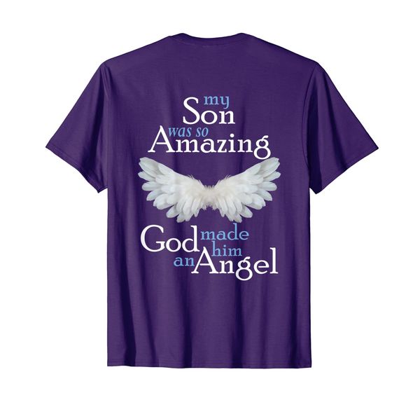 

son guardian angel t-shirt memorial gift amazing angel wings, White;black