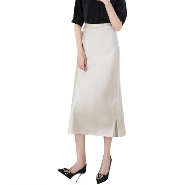 Scherma 2021 Donne invernali Maxi coreane Casual Ladies A-Line Flare High Welf Solid Knit Swit Skit Long Skirt