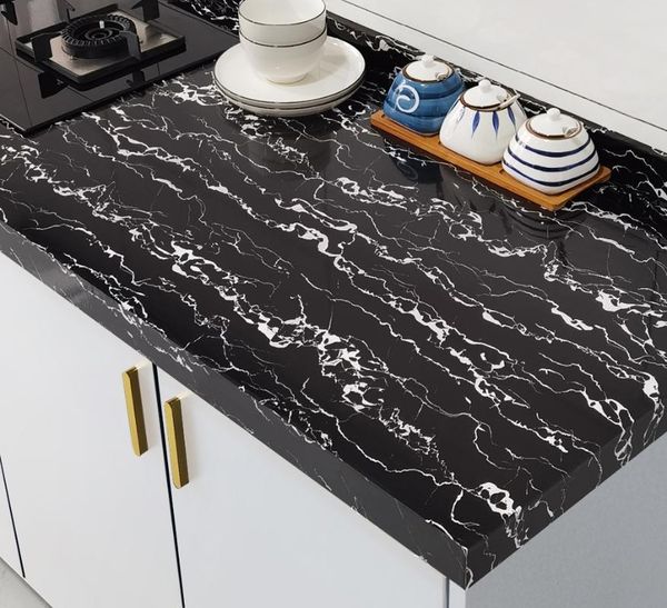

wall stickers modern kitchen waterproof oilproof classic marble pattern protect deskone piece self-adhesive