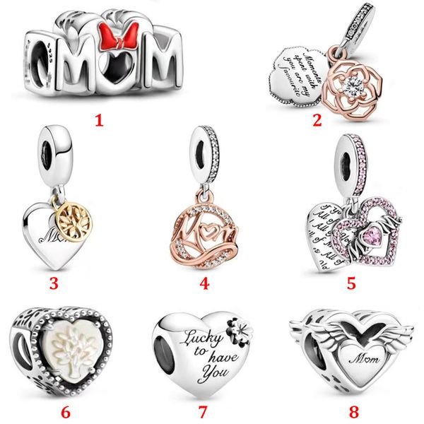 

925 sterling silver pendant angel string pendant diy beads fit pandora bracelet jewelry for a friend to loved one, Black