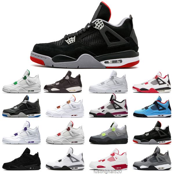 

2022 4 4s basketball shoes men woman black cat purple university red neon bred alternate motorsport orange metallic white cement cool grey