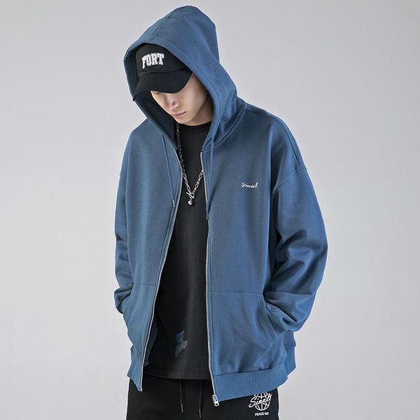 

men's hoodies & sweatshirts men comfy pure zip up autumn fleece hooded sweatshirt male hip hop blue hoodie women classic hoody pullover, Black