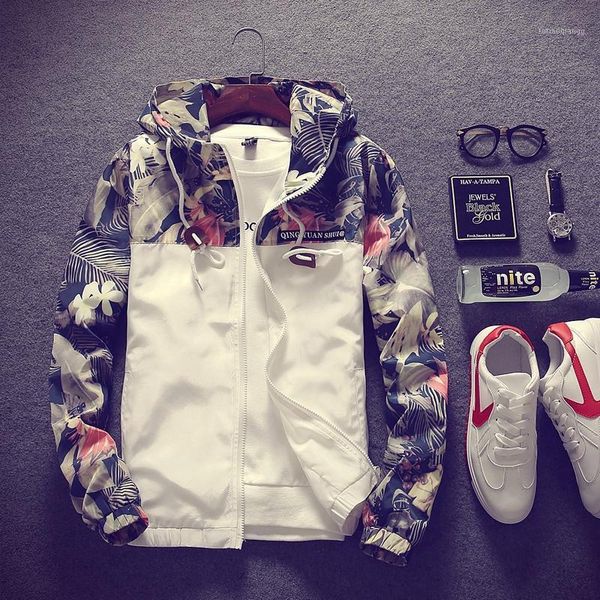 

the spring of 2021 men splicing thin printing camouflage jackets men's, Black;brown