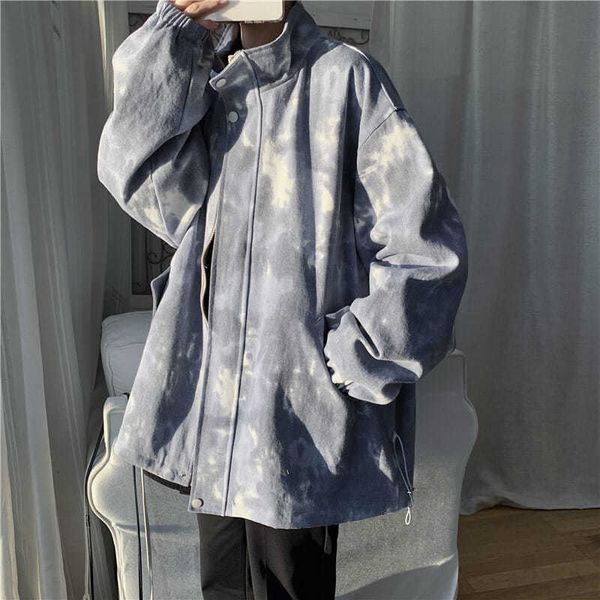 

women's jackets bridgewater jaqueta feminina com tie-dye, primavera outono, moda solta, retrÃ´, corta-vento, estilo coreano, hong kong,, Black;brown