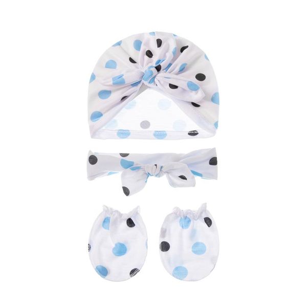 

caps & hats 3 piece -selling baby headdress boys and girls fashion print striped cartoon bow hat turban gloves headband pography suit, Yellow
