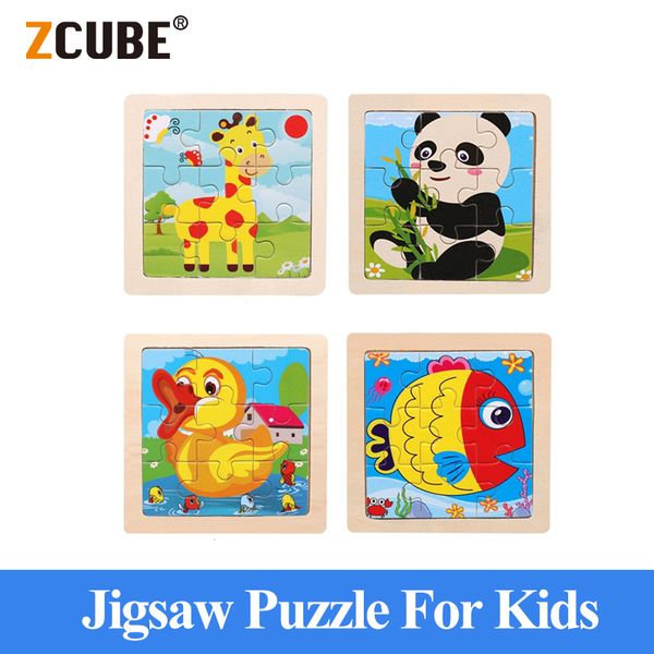 

montessori wooden puzzles hand grab boards toys tangram jigsaw baby educational toys cartoon vehicle animals fruits 3d puz