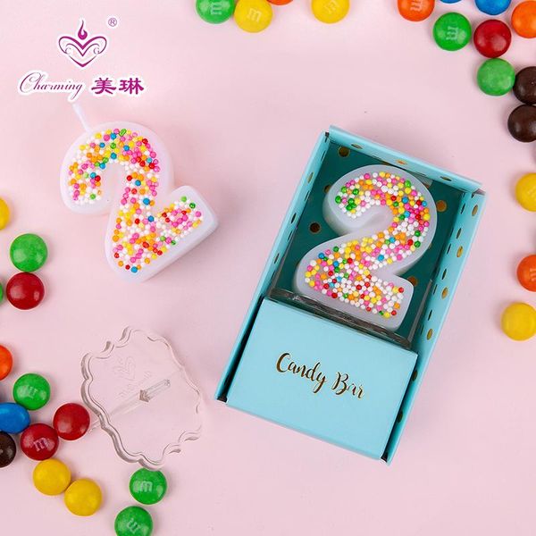 

candles 5.5cm tall birthday cake number 0-9 unique soy wax for kids