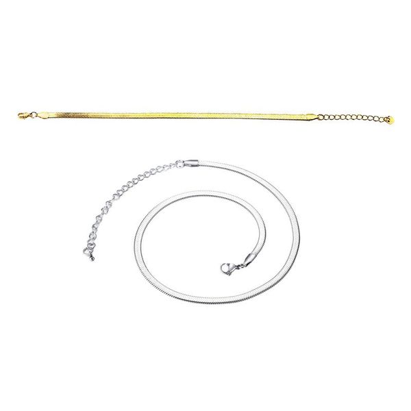 

chains women men stainless steel 4mm chain choker necklace lady jewelry, Silver