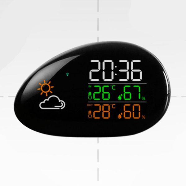 

charging multi-function weather clock colorful led display electronic alarm indoor outdoor temperature humidity perpetual ca desk & table cl