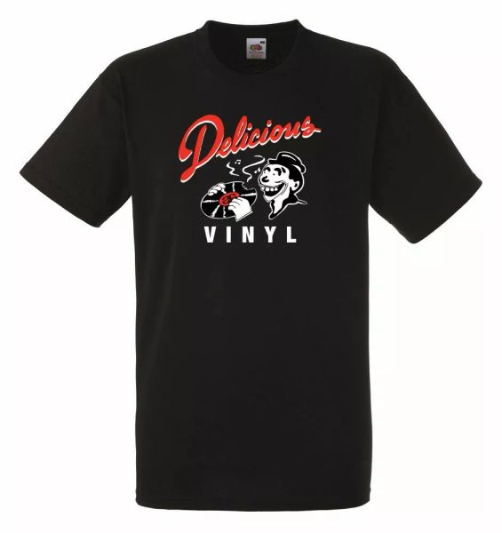 

delicious vinyl black mens t-shirt men rock band tee shirt, White;black