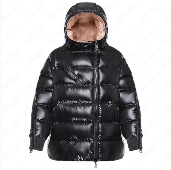 

womens designer fashion down jacket france brand ladies jacket oblique zipper a-line hooded solid color jackets 0-3 size, Black