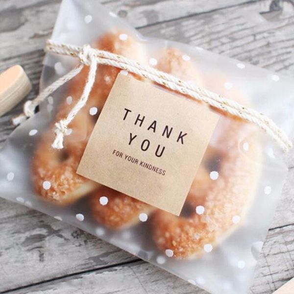 

100pcs/lot translucent dots plastic cookie packaging bags cupcake wrapper self adhesive birthday party wedding decorations gift wrap