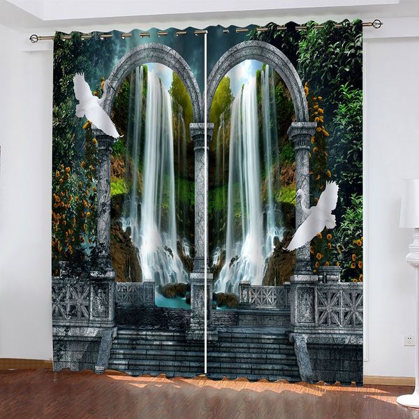 

3d curtain home decor custom for living room bedroom l study roman column waterfall view pattern