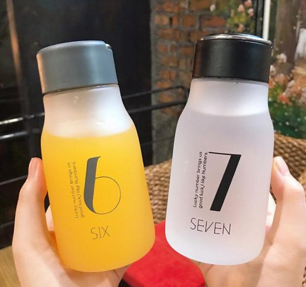 

water bottles 300ml portable cute plastic bottle outdoor bike frosted fruit drinking for travel leakproof