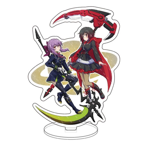 

Seraph of The End Keychain Women Hiiragi Shinoa Keyring Chain Men Fashion Cartoon Standing Key Holder for Kids Gift Metal Brelok