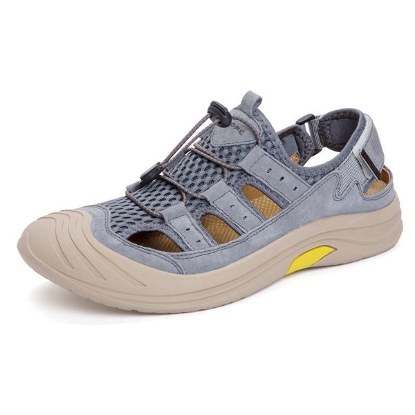 

sandals rubber men hollow summer shoes outdoor mens genuine fashion beach gladiator sports breathable casual safety, Black