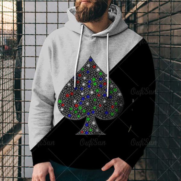 

new men's hooded 3d printed sweater loose hooded 3d sweater digital printed hoodie breathable 7q8o, Black