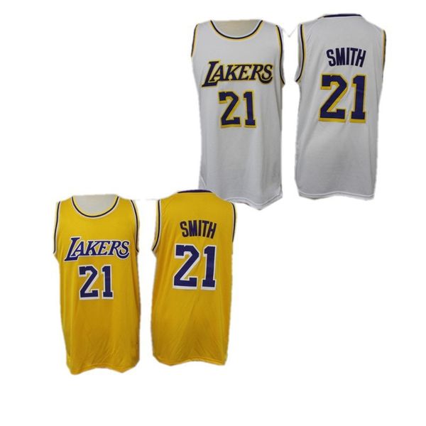 

tracksuit jerseys a lakers no. 21 smith basketball jersey, Gray