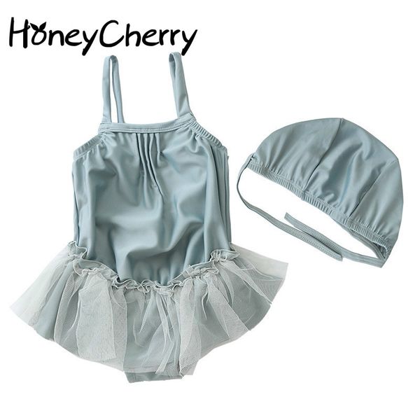 

baby girl swimwear female girls cute little princess girl yarn veil-swimwear children beachwear 210515, Black