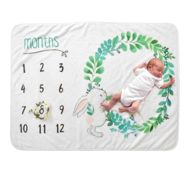 

blankets & swaddling j2ff baby milestone blanket born po prop backdrop with monthly growth chart for girl and boy