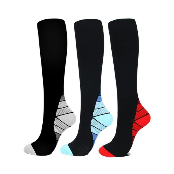 

sports socks 2/4 pairs compression warm long boots stockings women men breathable knee veins marathon sport wear, Black