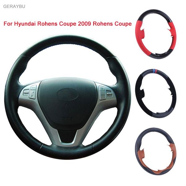 

steering wheel covers geraybu custom diy black artificial leather hand-sewn car cover for rohens coupe 2009