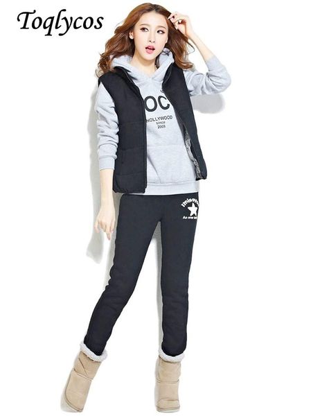 

women's two piece pants sell foreign trade alphabet printing sports suit with hat and long sleeve garment three-piece set 221, White