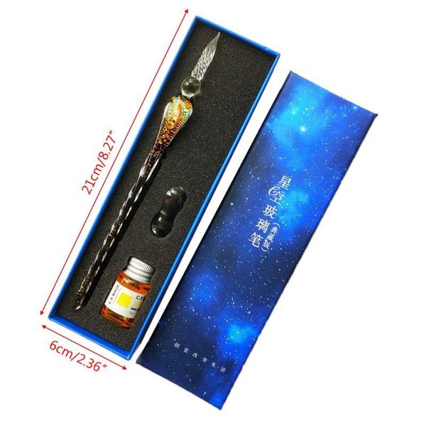 

fountain pens w3jd vintage starry sky glass dip pen signature ink set calligraphy writing stationery office supplies