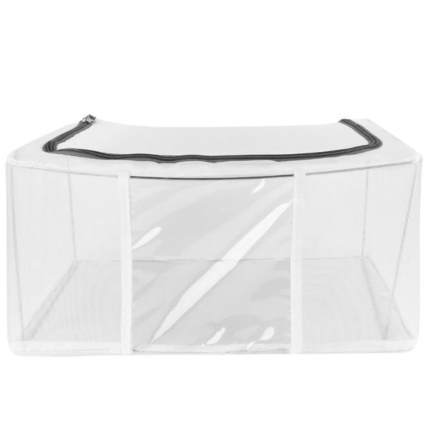 

1pc large capacity organizer foldable clothes blankets storage container (grey) clothing & wardrobe