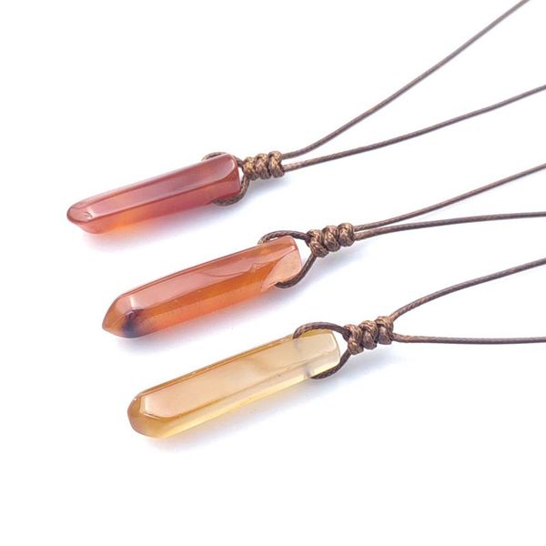 

diy irregular agate stone rope chain pendant necklaces for women men fashion party club decor jewelry, Silver