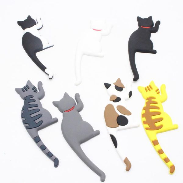 

fridge magnets 3pcs cartoon cat magnetic hooks traceless decorative sticker refrigerator message magnet coat hanger key holder storage