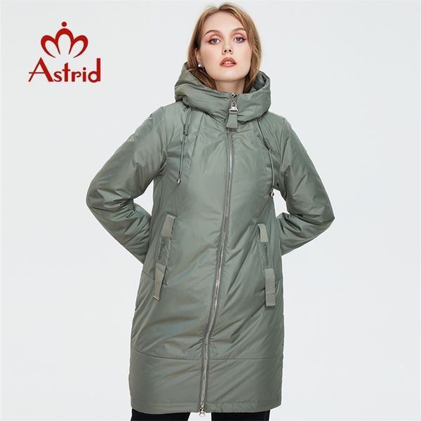 

astrid winter jacket mid-length hooded design plus size fashion women's down warm parka women coat am-9726 211018, Black