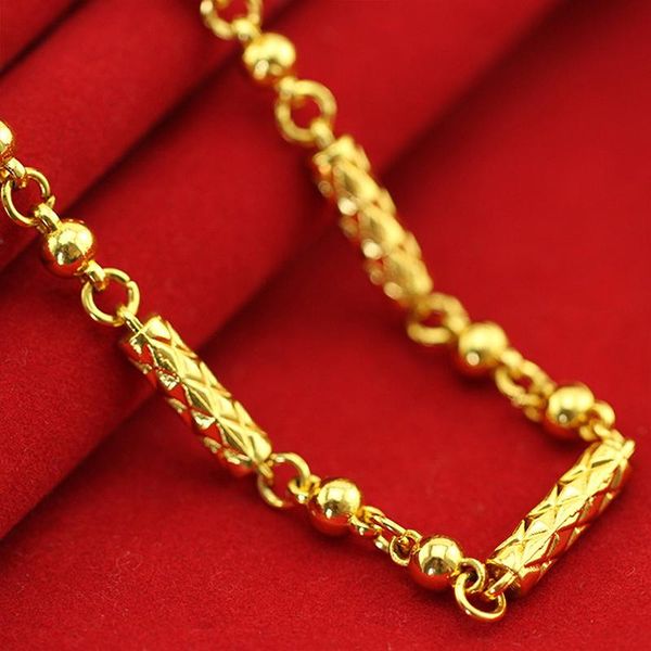 

chains gold plated babysbreath double button necklace men's fashion, Silver