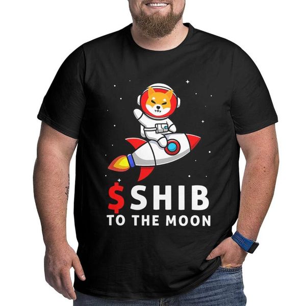 

men's t-shirts cool dogecoin shib to the moon shiba inu coin token crypto cotton big tall tee shirt plus size 4xl 5xl 6xl clothing, White;black