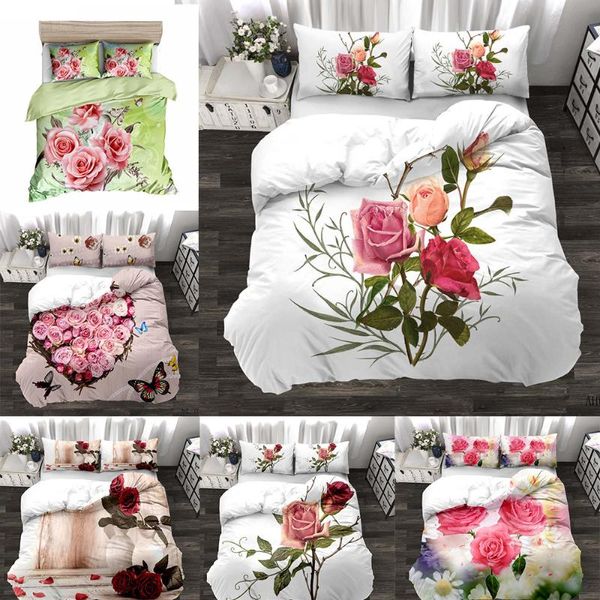 

bedding sets 3d rose comfort flower duvet quilt cover wedding set bedspread bedclothes /king/twin for adults